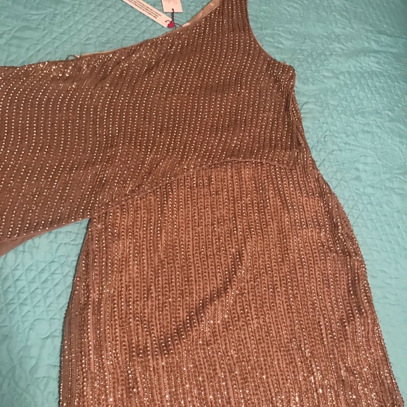 Parker One Shoulder Beaded Cocktail Dress - Picture 3 of 10